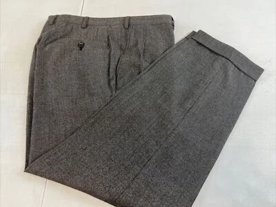 Brioni Men's Dark Gray/Brown Wool Dress Pants 34X25 $695 - Image 1 of 4