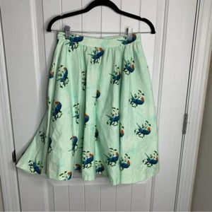 Alice and Olivia Earla parrots bird A line skirt size 0 - Picture 1 of 6