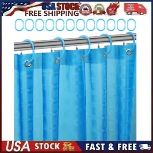 EVA 3D Blue Geometric Plastic Shower Curtain Liner Premium Light Weight 72"x72" - Picture 1 of 15