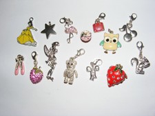 JOB LOT GIRLS SILVER PLATED CHARMS 14 CHARMS
