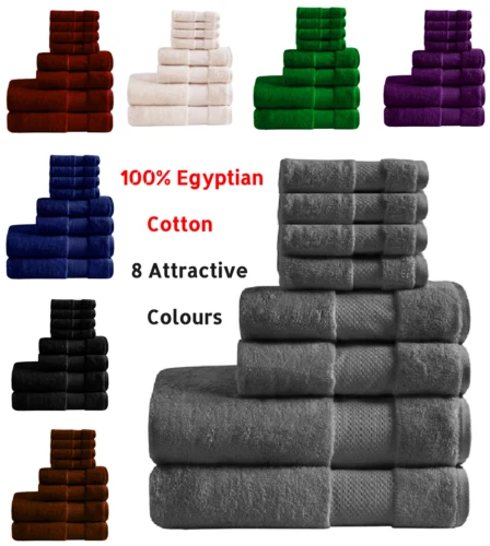 Juego de pacas de 8 piezas toallas de baño extra suaves 100 % algodón hilado en anillo Foto 1 de 1
