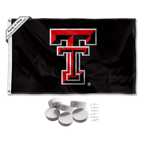 Texas Tech Red Raiders Black Large Logo Tapestry Banner Cover