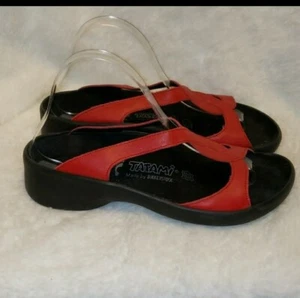Tatami By Birkenstock Red Leather Slide Sandals Womens Size 9 - Picture 1 of 8