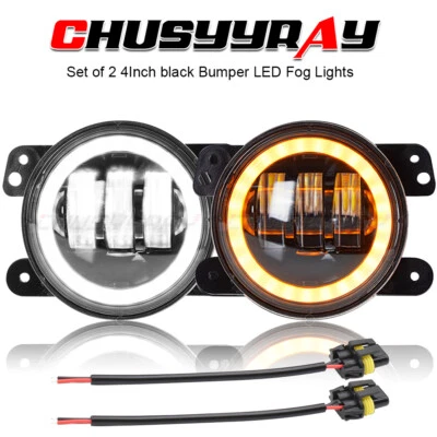 Pair 4" LED Fog Lights Bumper Driving Lamps For Chrysler PT Cruiser 2006-2010 - Image 1 of 4