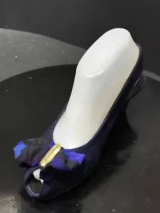 NUOVA LINEA BIG DONNA BLU NAVY PUNTA APERTA ZEPPA TACCO TAGLIA EUR 37 MADE IN ITALY - Foto 1 di 9