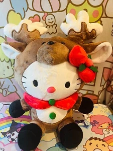 Cute 15" Reindeer Hello Kitty Plush Doll Christmas Holiday Toy Gift - Picture 1 of 2