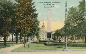 SAVANNAH GA - Monumento verde a Nathaniel e municipio - Foto 1 di 2
