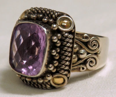 Anillo Amatista BA Suarti Plata 925 y Oro 18k Talla 9 I-15319 Foto 1 de 4