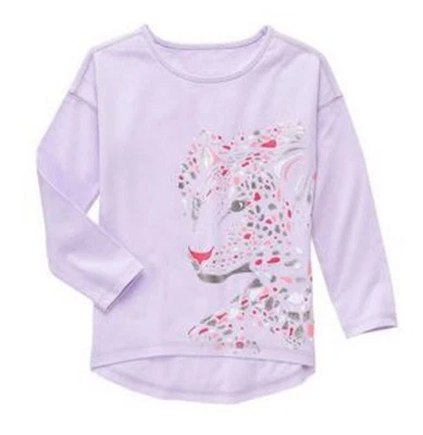 Gymboree NWT Size XS (3/4) Leopard Tee Long Sleeve Lilac Collection: Gymgo  - Image 1 of 2