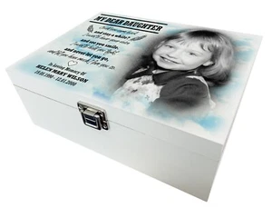 Urna/ataúd/caja de memoria personalizada, urna grande blanca de madera, caja de duelo. - Imagen 1 de 12