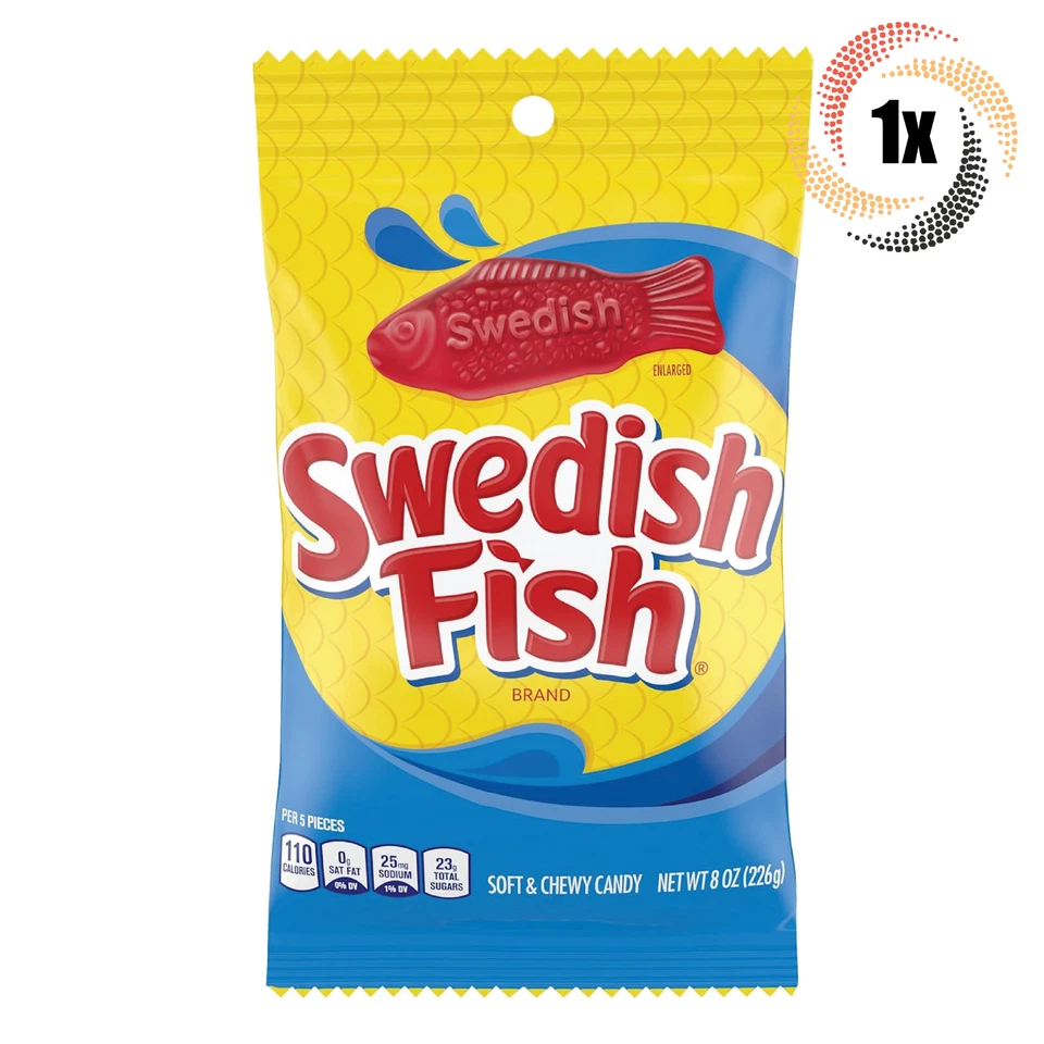 10 Packges of 8 Oz Swedish Fish Soft & Chewy Candy / 8oz Bags