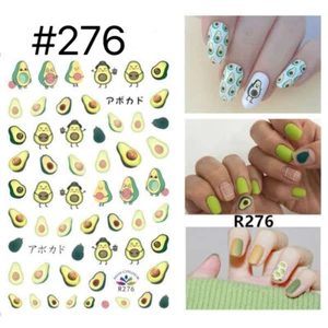 Avocado Nail Sticker Super Cute Fruit Sticker Avocado Emjo Nail Decals Nail Art - Picture 1 of 1