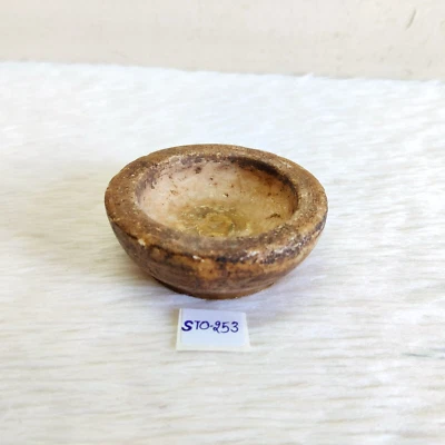 Vintage Primitive Handmade Stone Oil Lamp Round Decorative Collectible STO253 - Image 1 of 4