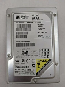 Western Digital Black Caviar WD450AA-00BAAO 45GB IDE Hard Drive Tested - Picture 1 of 3