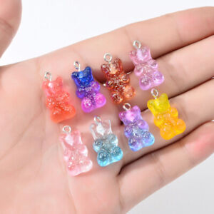 Necklace Making Resin Charms Jewelry Findings DIY Decoration Gummy Bear Pendant