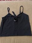 Me to We Womens Size Small Black Crop Cami Top Spaghetti Straps (BB)