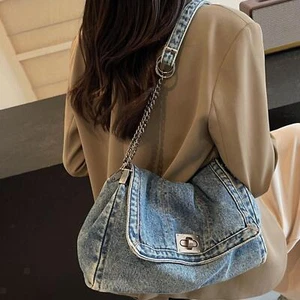 Damen-Umhängetasche aus Denim, Tragetasche, Geldbörse für Outdoor-Sport, - Bild 1 von 7