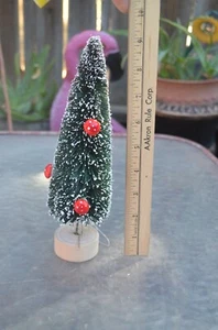 9 inch Christmas Bottle Brush Tree Decorated with Mushrooms - Picture 1 of 4