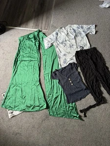 SHEIN XS Bundle Asymmetric Halter Neck Dress, Tie Dye Shirt, Crop Top, Trousers - Picture 1 of 10