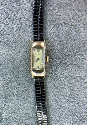 Art Deco Damenuhr 14 Karat 585 Gold Election Grand Prix - Bild 1 von 4