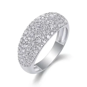 D Farbe Moissanit Halb Etinity Ring Ehering 925 Sterling Silber Test bestanden - Bild 1 von 8