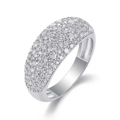 D Color Moissanite Half Etinity Ring Wedding Band 925 Sterling Silver Pass Test - Image 1 of 4