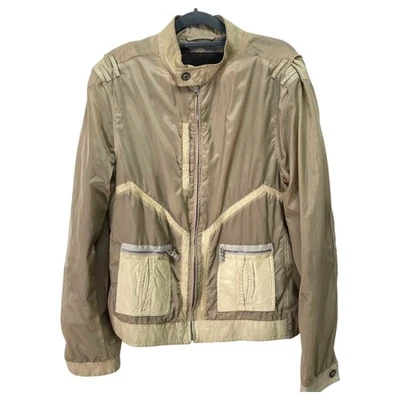 ETRO 袋鼠皮革骑手夹克 Blouson 米色 L 真丝混纺 F/S — 第 1/4 张图片