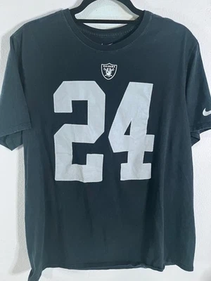 Camiseta Nike Raiders NFL Corte Atlético Talla Grande Negra Desteñida Cuello Redondo Camisa Foto 1 de 4
