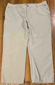 LL Bean Katahdin Iron Works beige Carpenter Heavy Canvas Arbeitshose Herren 44”x32” - Bild 1 von 9
