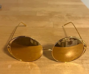 Linda Farrow - 816 C1 Round Sunglasses - Yellow Gold - Picture 1 of 12