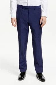 John Lewis Mens Jacquard Weave Slim Fit Dress Suit Trouser Blue 30'W 34'L - Picture 1 of 12