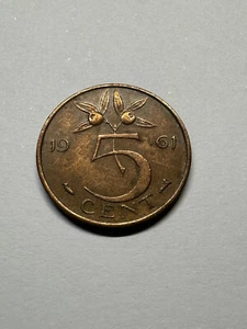 1961 Netherlands 5 Cents - Juliana - Beautiful Coin - #A-001 - Picture 1 of 2
