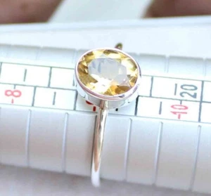 Anillo de piedras preciosas de cuarzo limón natural de 9,30 quilates hecho a mano - Imagen 1 de 6
