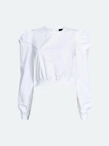 Shirred Hem Puff Sleeve Blouse - Picture 1 of 2