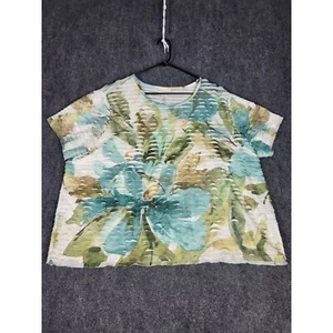 Blusa Alfred Dunner Estampado Floral Top Texturizada con Volantes en Niveles Mujer Talla 3X Trabajo - Imagen 1 de 7