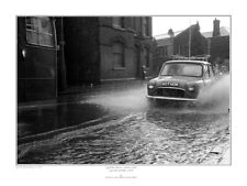 Rain Storm Austin Mini  High Street, Lye, Stourbridge, England 1967 Print Pic