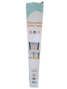 Babepai Retractable Baby Safety Gate , Gray Extra Wide Safety  - Picture 1 of 4