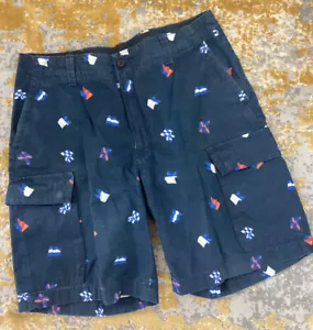 Pantalones Cortos de Carga NAUTICA Para Hombre Resistente a la Intemperie Azul Marino Banderas Náuticas 34W Algodón Peso H’ - Imagen 1 de 8