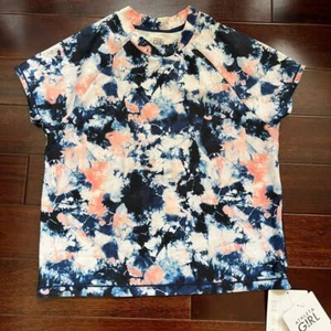 Athleta Girl Rashguard XXL Mock Neck Blue Tie Dye Sz 16 swim pool beach - Picture 1 of 7