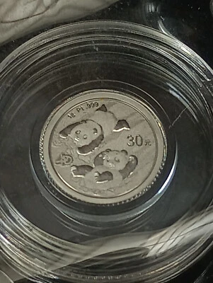 2022 1 gram Chinese Platinum Panda 40th Ann Privy 30 Yuan .999 Fine with COA - Image 1 of 4