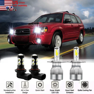 Faro LED luces altas/bajas + faros antiniebla 4x para Subaru Forester 1998-2002 Foto 1 de 4