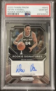 2020-21 Prizm Rookie Signatures Devin Vassell PSA 10 GEM MT Auto Spurs RC Pop 8 - Picture 1 of 2