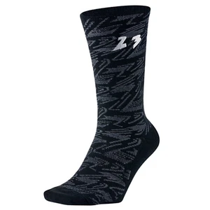 JORDAN Retro 8 Crew Socks sz M Medium (6-8) Black Gray - Picture 1 of 4