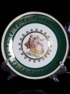 VINTAGE J.K DECOR CARLSBAD CROWN VIENNESE COUPLE DANCING GOLD TRIMMED 9" PLATE - Picture 1 of 6