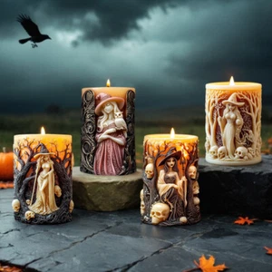Witch Silicone Molds Candle Molds Candle Making Supplies DIY Soap Resin Mold - Picture 1 of 11