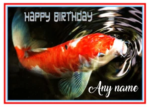 PERSONALISED KOI CARP FISHKEEPERS QUALITY BIRTHDAY/OTHER CARD FREE POST - Picture 1 of 1