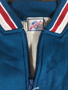 Vtg Mcgregor Bomber Zip Sweatshirt Sandlot Baseball M 90s Throwback Thermal Line - Picture 1 of 7