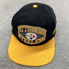 Pittsburgh Steelers Cap Hat Men Snapback Big Logo VTG Spell Out Wool Blend