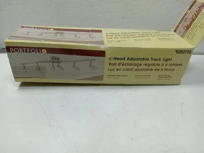 Portfolio Argón 6 Luces Ajustable Luz de Pista Acero Cepillado Regulable 52.36" Foto 1 de 4