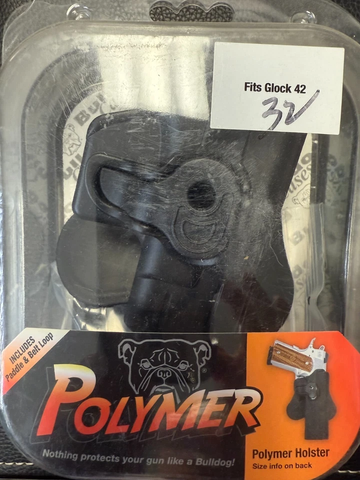 Bulldog Polymer Holster fits Glock 42 -Right Hand -Black (G 24 ) - Image 1 of 2